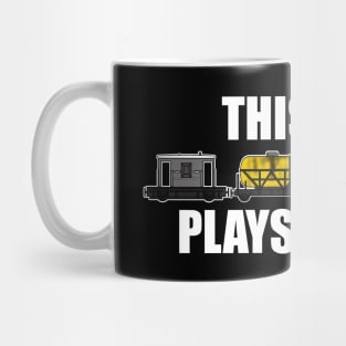 This Dad Plays Trains Steam Locomotive Father's Day Mug